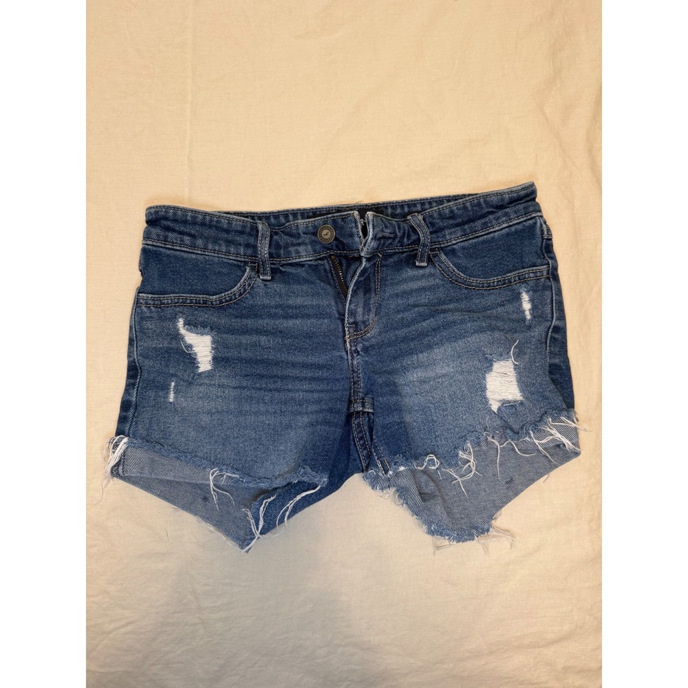 Hollister Womens Low-Rise Short Vintage Stretch Distressed Blue Denim Size 1